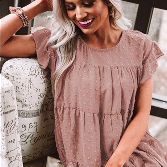 Dusty pink baby doll shirt - Picture 2 of 6